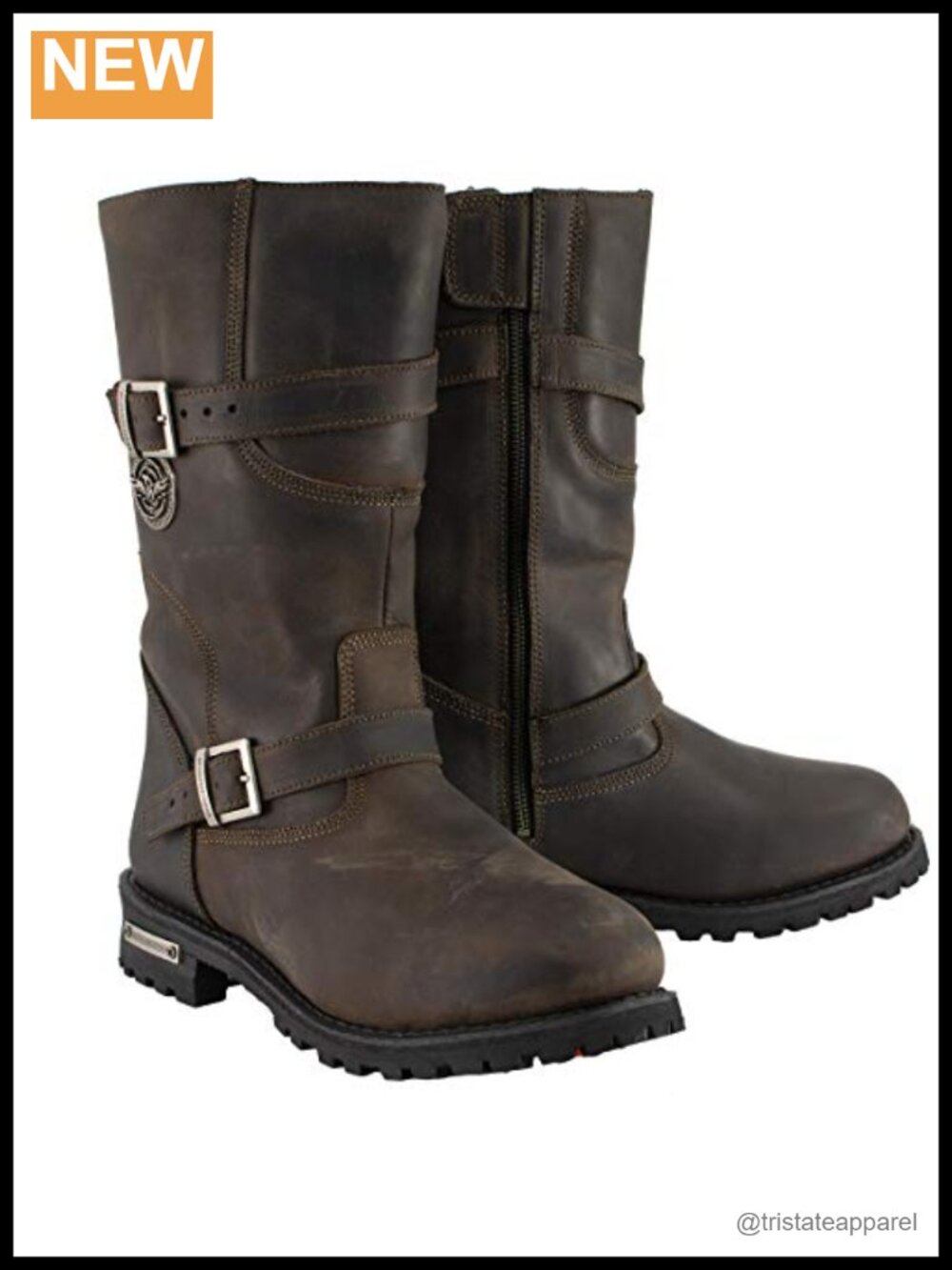 Full Grain Cowhide Leather Engineer Motorcycle Boots
